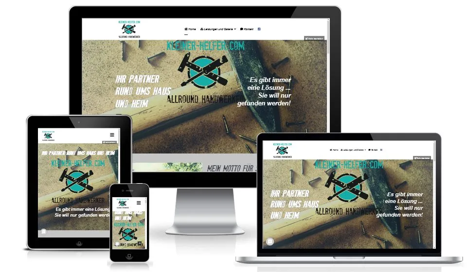 Website von kleinerhelfer.com auf mehreren Geräten