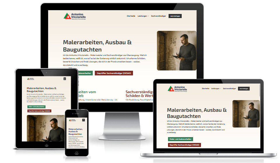 Vricciariello Malerbetrieb & Sachverständiger – Website