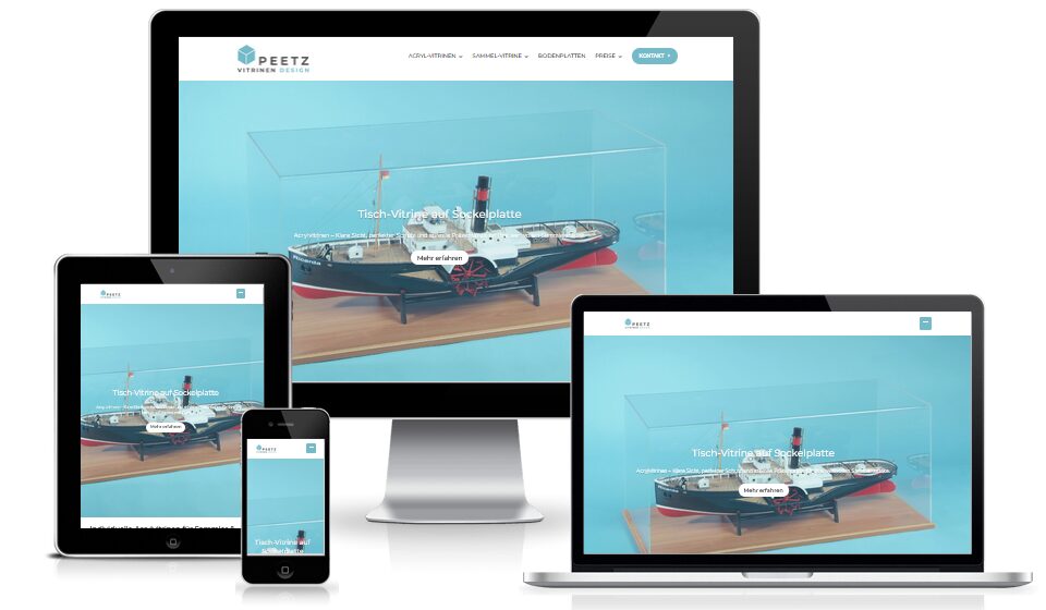Peetz Vitrinen Design – WordPress Website