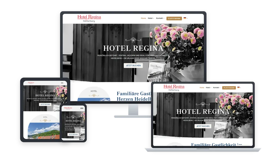 Website von Hotel Regina auf mehreren Geräten