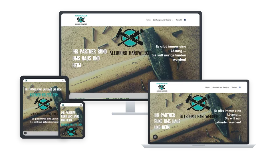Website von kleinerhelfer.com auf mehreren Geräten