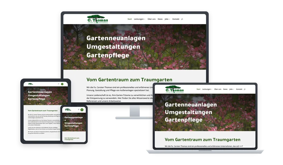 Website von Carsten Thomas Landschaftsbau auf mehreren Geräten