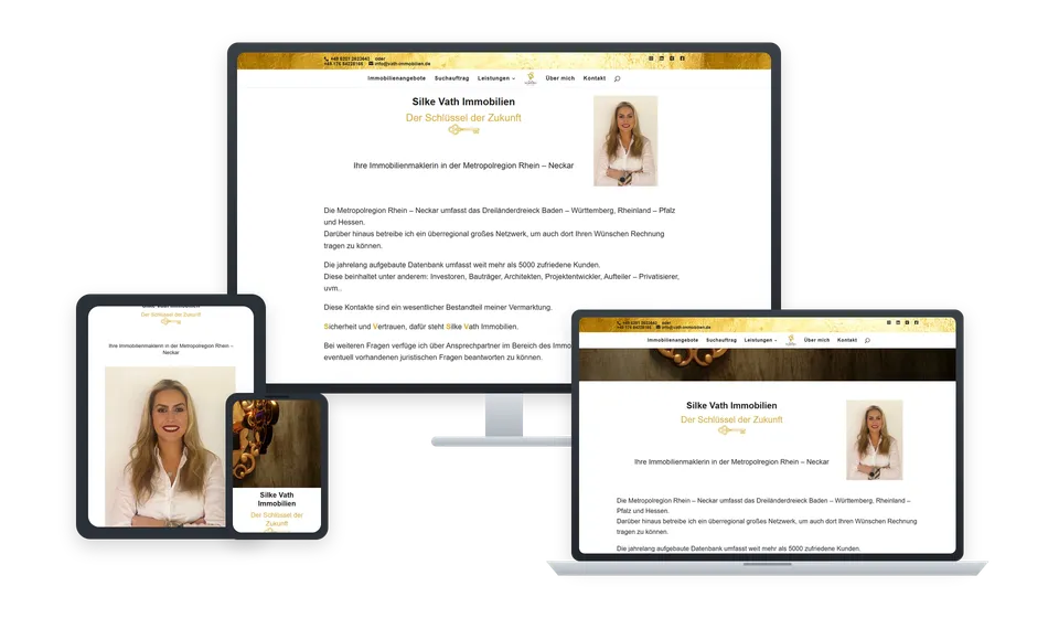 Website von Vath Immobilien auf mehreren Geräten